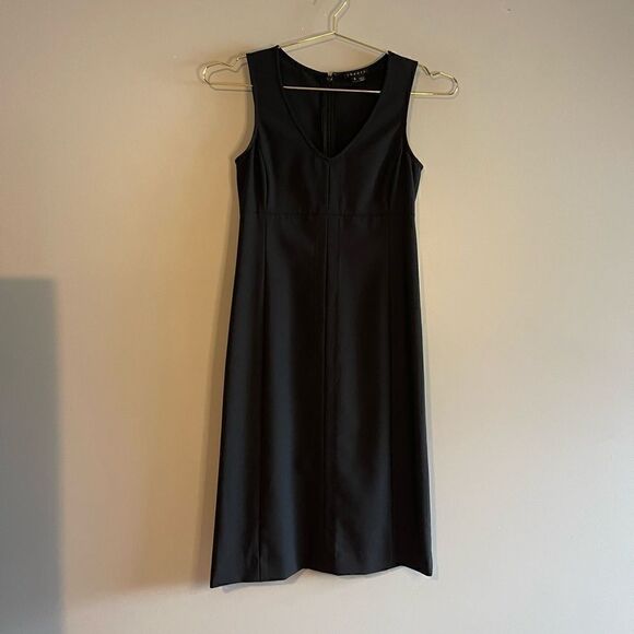 Theory Black Sleeveless Sheath Dress | SZ 0 - Picture 3 of 14